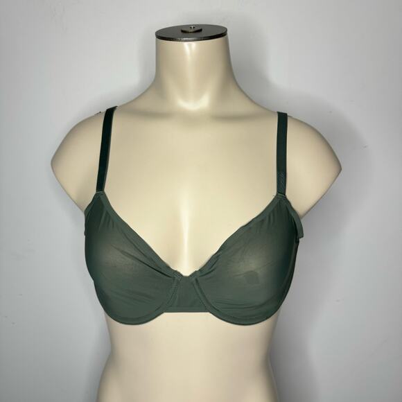 Aerie Women's 36C Full Coverage Unlined Underwire Bra Green Mesh Adjustable NWT - Picture 1 of 6